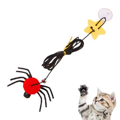 Katzen Haustier Spielzeug Hängend an der Tür zur Linderung von Depression Schwingendes Hängendes Elastisches Seil Feder Spielstock Glocke Spinne Haustier Spielzeug für Katze