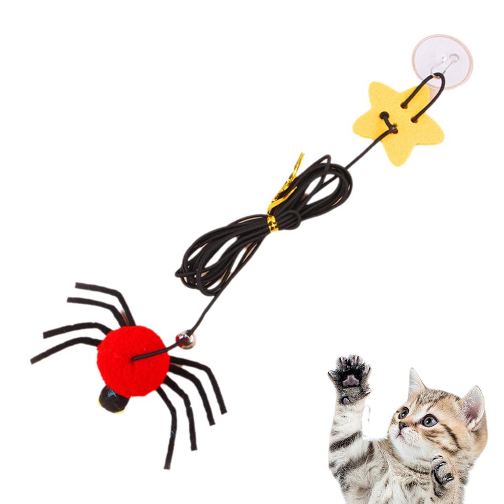 Cat Pet Toy Hanging Door To Relieve Depression Swinging Hanging Elastic Rope Feather Playing Stick Bell Spider Pet Toy for Cat