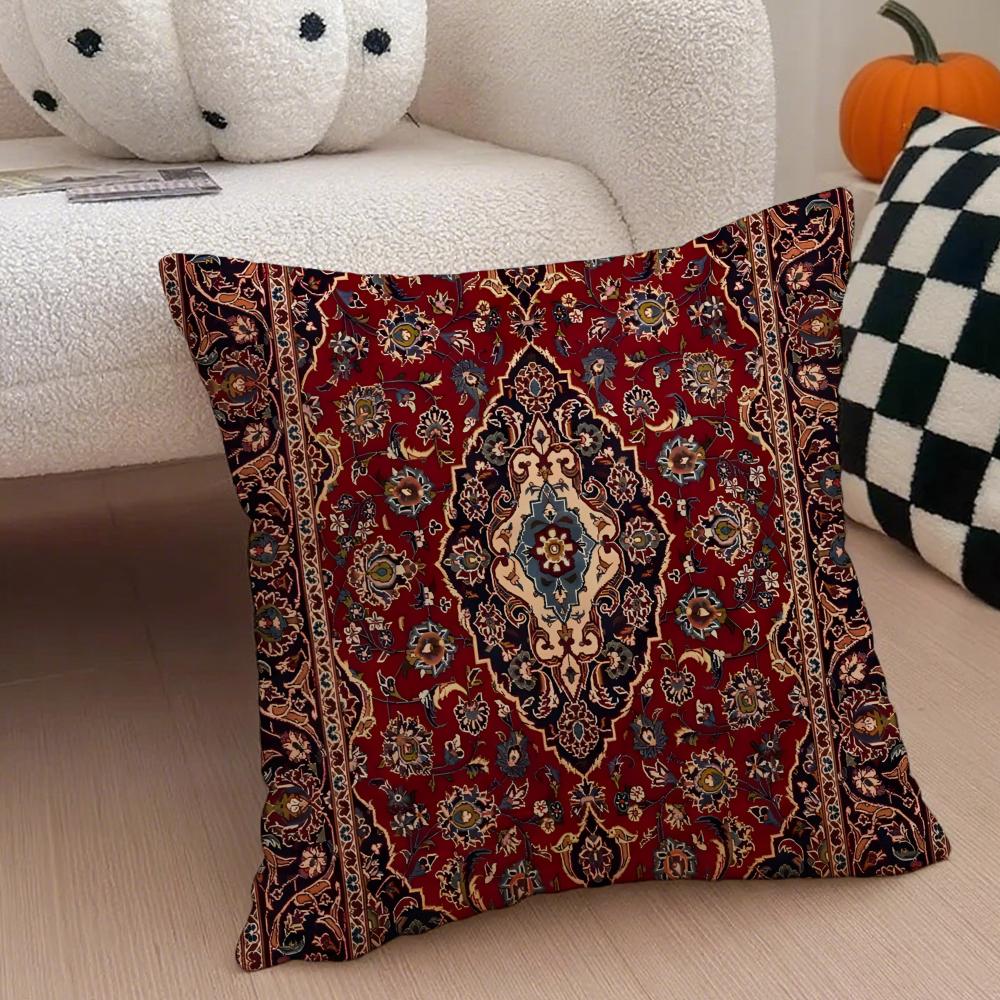 Elegant Kulturell Konst Vintage Persisk Stil Kuddfodral Kuddeöverdrag Dold Knapp Hållbar Polyester Stolskudde