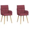 Dining Chairs 2 Pcs Fabric Wine Red 60 X 56 X 96 Cm
