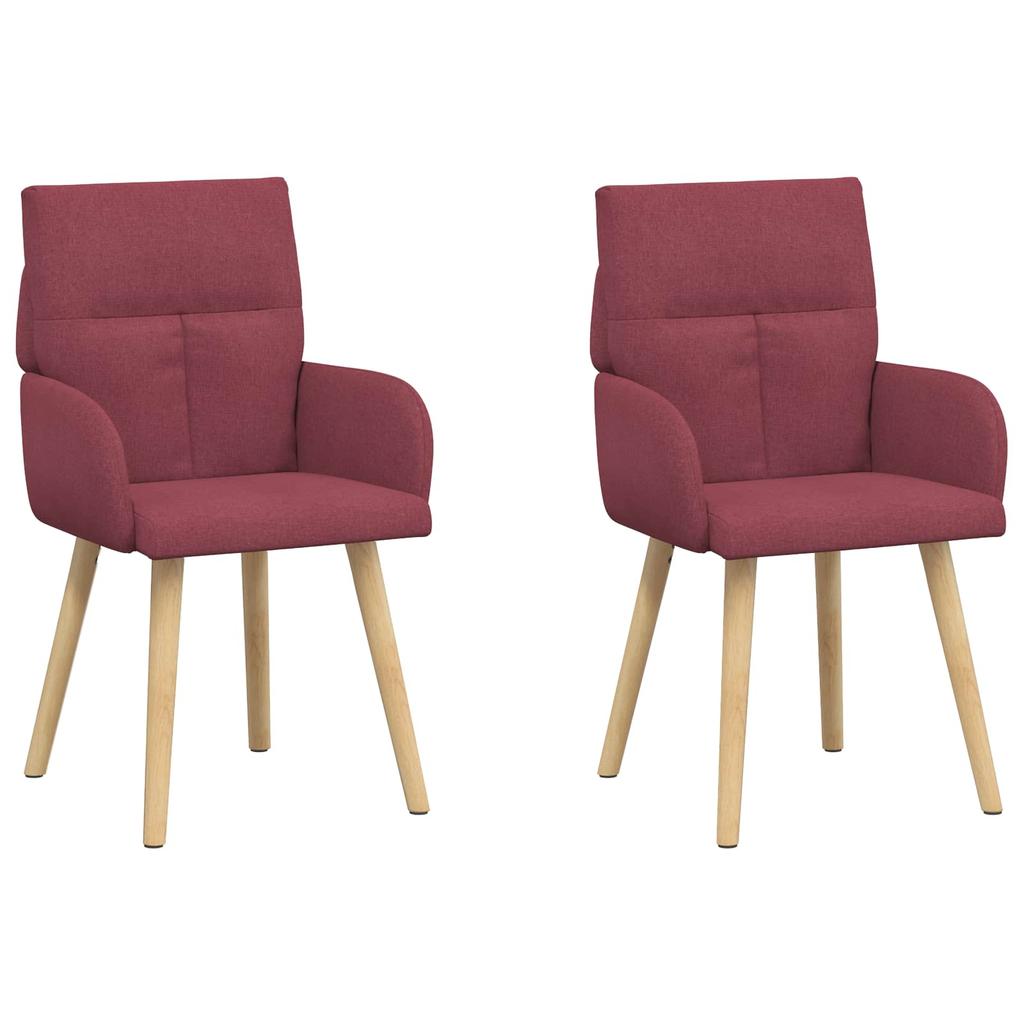 Dining Chairs 2 Pcs Fabric Wine Red 60 X 56 X 96 Cm