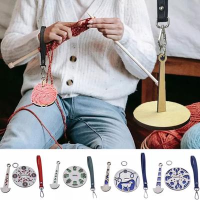 Garnhalter fürs Handgelenk, Garnknäuelhalter aus Holz mit Handschlaufe, Mini-Minder, tragbarer Garnhalter für Heimwerkerprojekte, Häkeln, Strickzubehör
