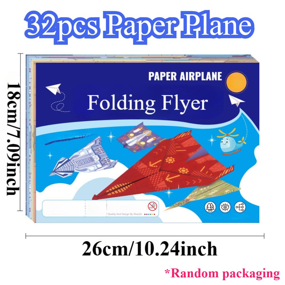 Paper Airplane Kits with 16 Classic Designs 32 Sheets of Colorful Origami Paper Planes Airplane Gifts for Boys Girls Kids
