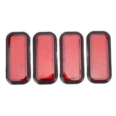4ks Obdélníkový reflektor Bezpečnostní ABS reflexní samolepka Univerzální pro auto MotocyklČervená