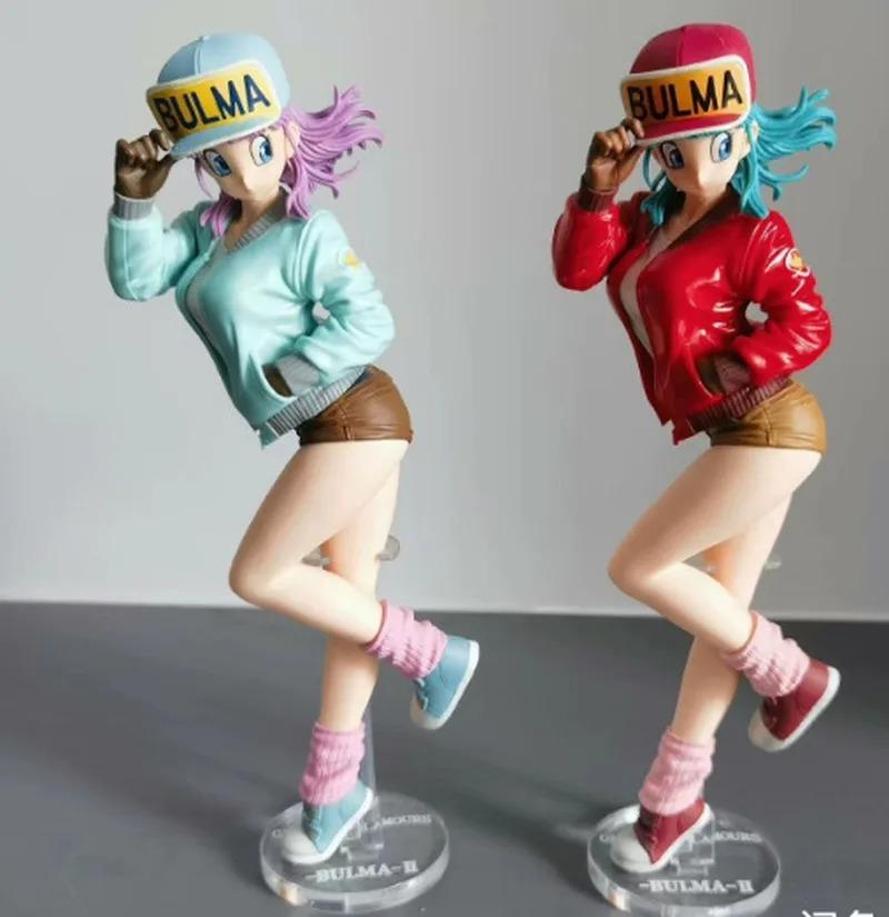 25cm Dragon Ball Anime Figure Bulma Glitter & Glamours  Girl Statue Hentai Action Figurine Ornaments Pvc Model Doll Gift Toys