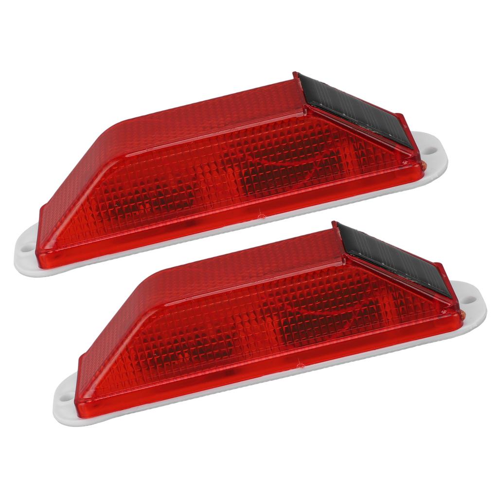 2pcs Solar Strobe Warning Light LED Warning Lamp High Bright Waterproof Light Control Flashing Bcon Barricade Construction Traffic Light