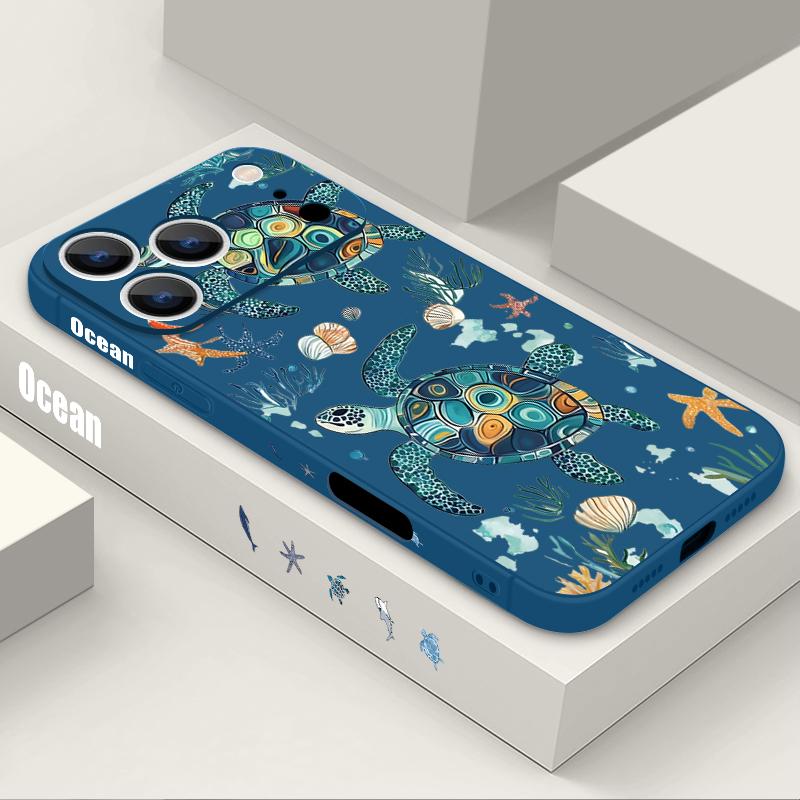Jellyfish Dolphin Pattern Lanyard Case For iPhone 17 Pro Max Funda iPhone 16 15 14 13 Pro Max 11 16E 17E Soft Silicone Cover