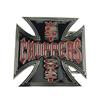 Personalized Cross Emblem Black Leather Belt Buckle