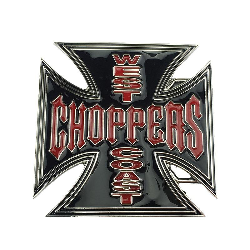 Personalized Cross Emblem Black Leather Belt Buckle