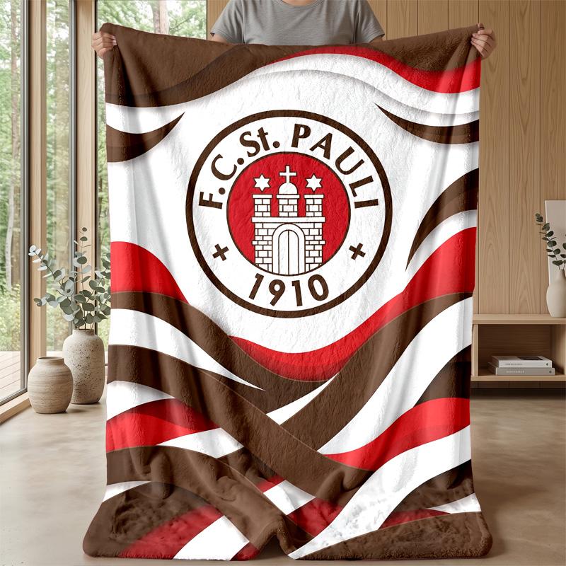 FC St. Pauli Voetbal Print Flanellen Deken, Zachte Warme Lichte Plaid voor Bank Bed Kamperen