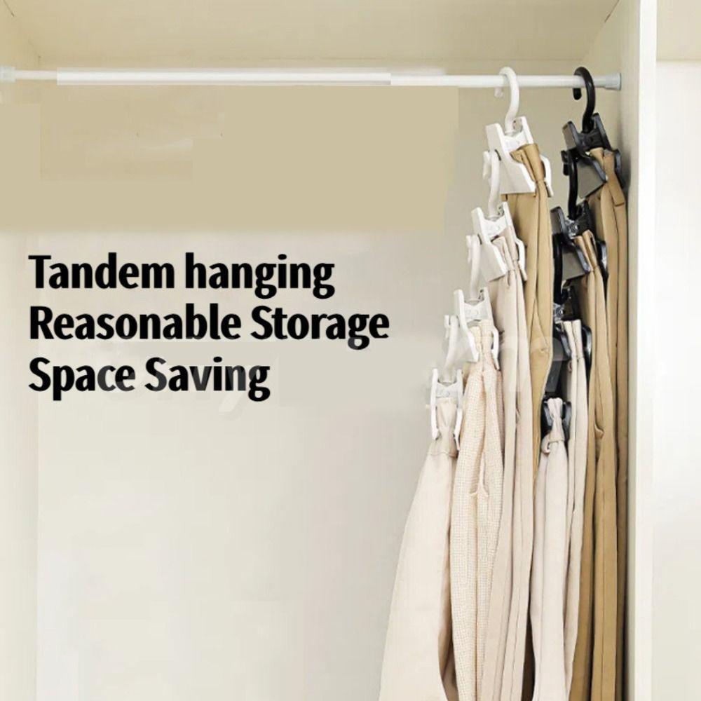 New Rotatable Pants Clip Non-slip Non-marking Hanger Stackable Space-Saving Storage Rack