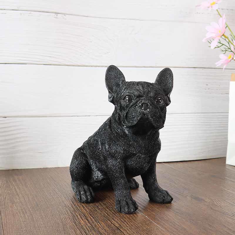 Entzückende Französische Bulldogge Harzfigur: Niedliche Welpendekoration für Wohnzimmer-Schreibtisch