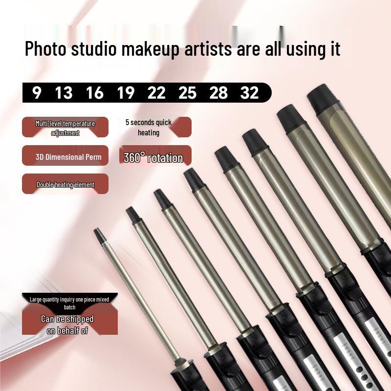 9mm Professional Rotating Curling Iron for Makeup Artists and Children, Ideal for Photo Studios