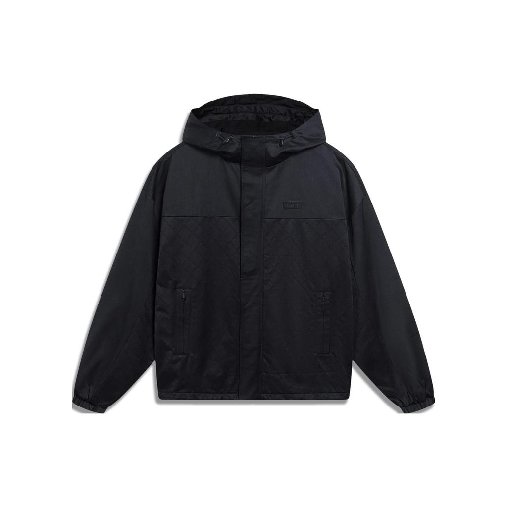 Li Ning Wade Series Solid Color Loose Fit Sports Windbreaker Men Outerwear Black AFDT077-1