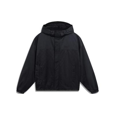 Li Ning Wade Series Solid Color Loose Fit Sports Windbreaker Men Outerwear Black AFDT077-1