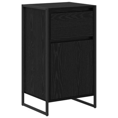 Sideboard In Black Oak Look 43 X 36 X 75.5 Cm Engineered Wood