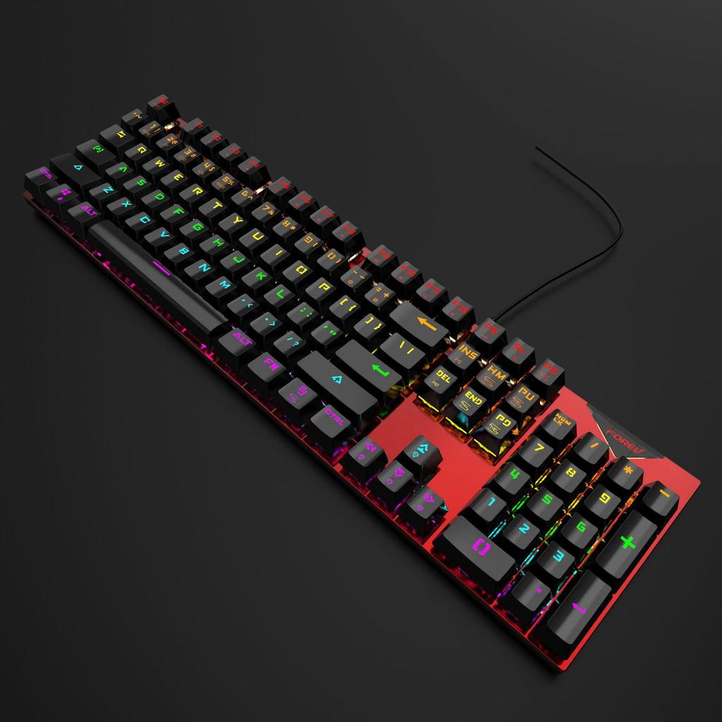 FVQ302 Wired Mechanical Gaming Keyboard - Luminous Backlight, Blue Axis