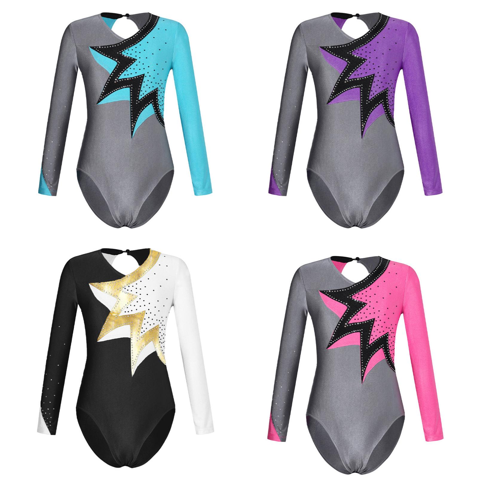 

Діти, дівчата, стильний одяг, танцювальні трико з довгими рукавами, фігурне катання, купальник, костюм для виступу на роликових ковзанах 5-6 Years білий