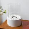 Round White Color Metal Candle Holder with Glass for Tealight Candle Holder  for Home Decor (US Stocks)