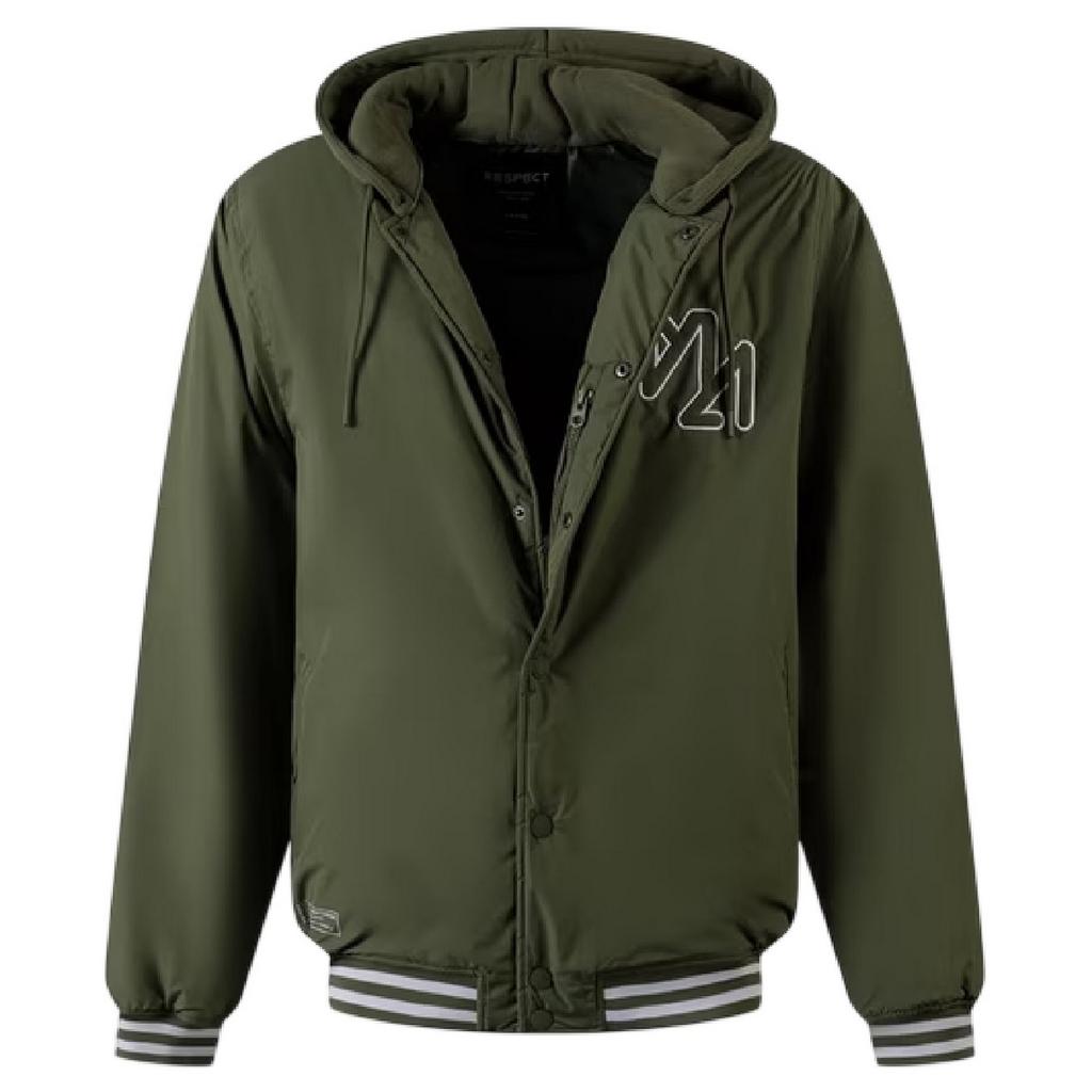 Minoti Mens Detachable Hood Baseball Bomber Jacket