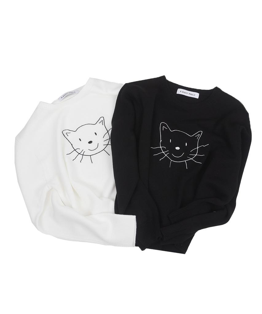 Eolaiteuaenggeul Cat Face Knit (White)