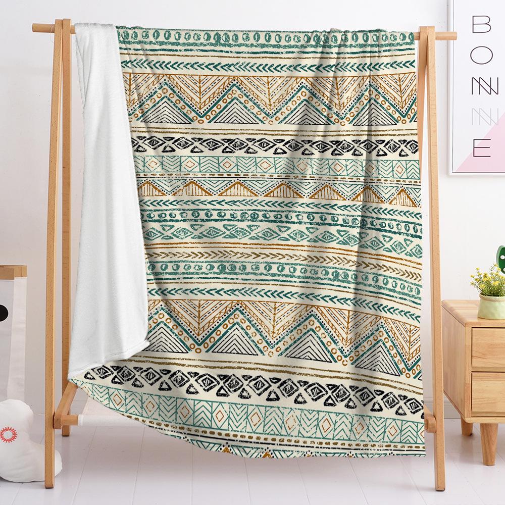 Blanket 2D Digital Printed Flannel Flower Leaf Blanket Blanket Minimum Order