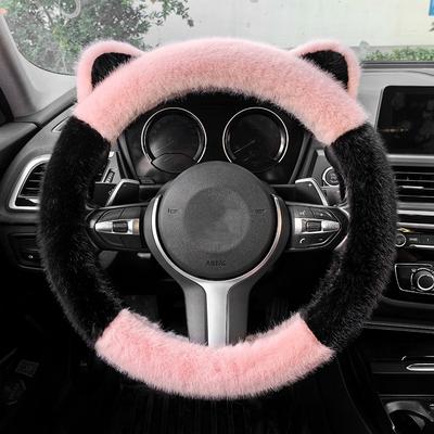 Winter Plüsch Verdickte Katzenohren Lenkradabdeckung Niedliche Katzenohr-Form Schutz für Auto-Lenkräder & Zubehör