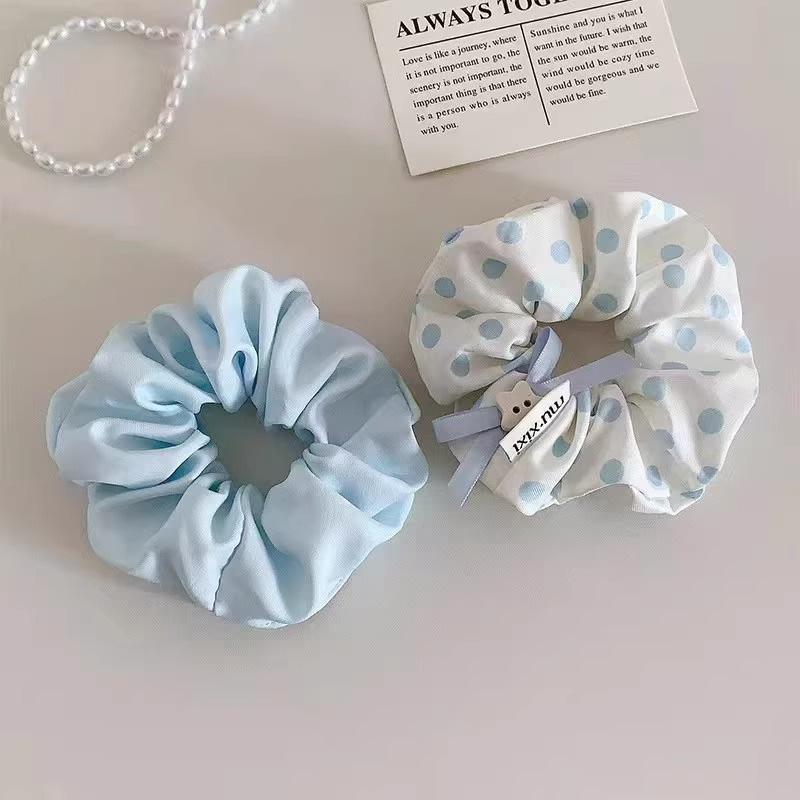 Haargummi im koreanischen Stil mit blauen Punkten - Exklusiv für Damen, High-End Lazy Style