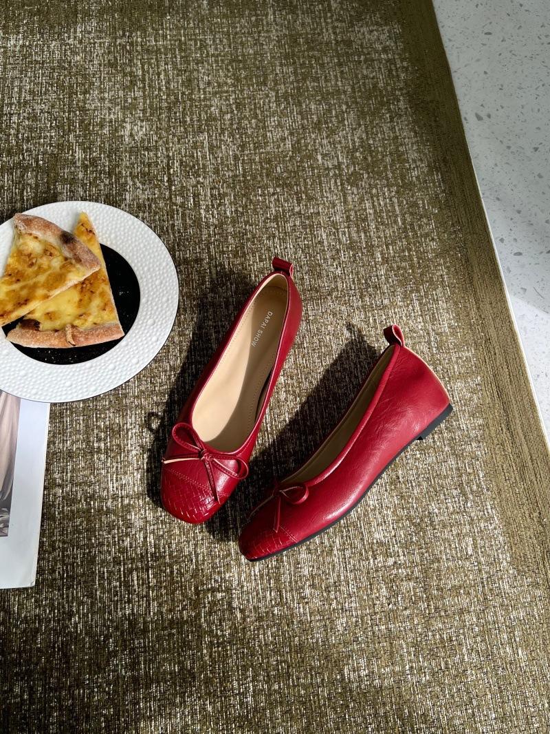 Women s Flat Bowknot French Style Pumps - Fashionable Footwear 35