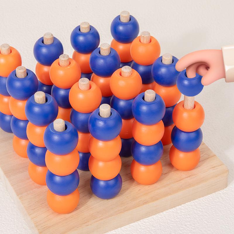 Montessori 3D Four-in-a-Row: Interactive Parent-Child Logic Board Game for Kids