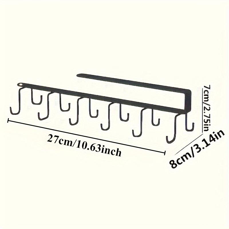Dual-Row Under-Shelf Metal Cup Holder Hooks for Kitchen Storage – Space-Saving Organizer for Mugs and Utensils – Versatile Home Decor Accessory Hooks