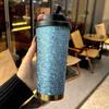 Sparkling Thermos Cup Stainless Steel Hot Drink Water Glass Large Capacity Beverage Cups Milk Tea Coffee Latte Cold Drink Mugs