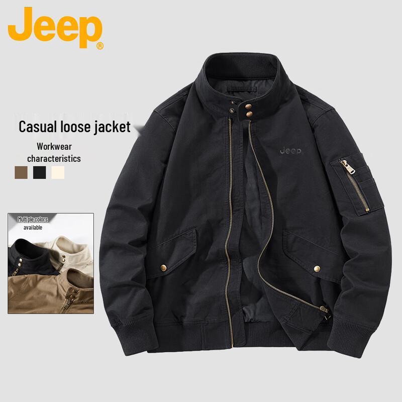 

JEEP Men s American Retro Stand Collar Casual Jacket 5XL