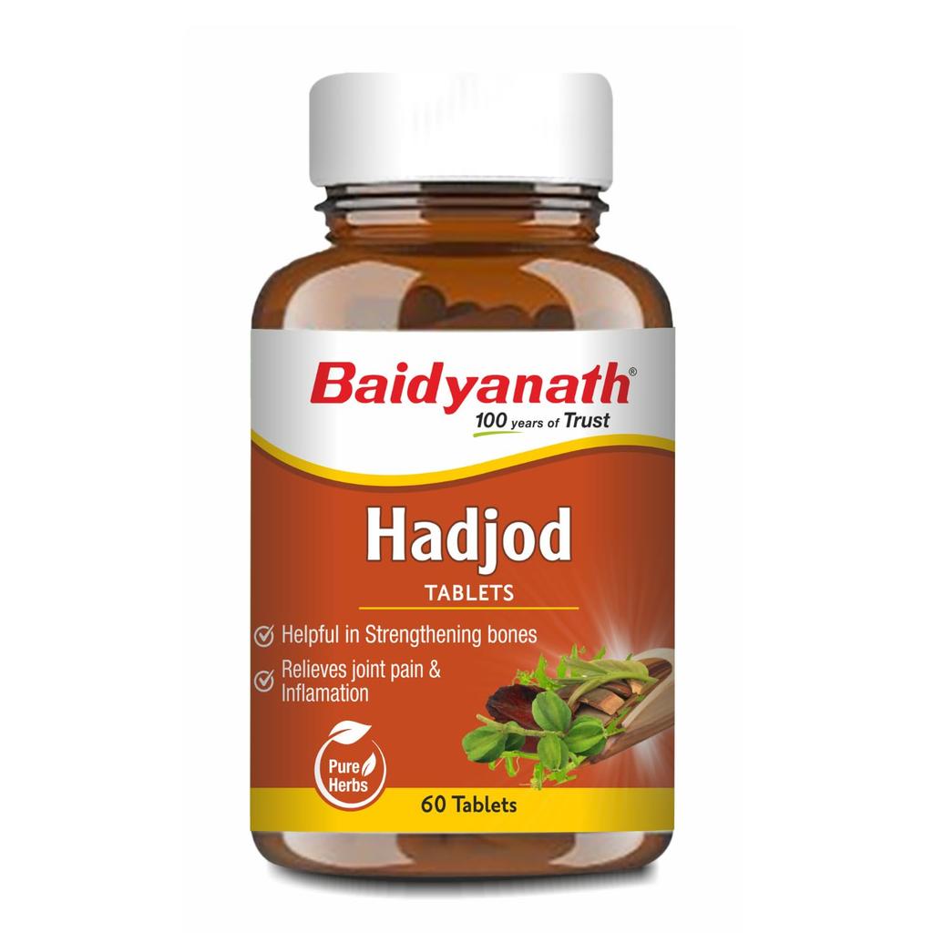 Baidyanath Ayurved Hadjod 60 Tablets 250mg Natural Herbal Wellness Supplement Bone Support Mobility Care Tablets