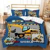 Toy Car Construction Vehicle Excavator Boy Duvet Cover Set For Kids Single Aldult My World Bed Linen 2 People Bedroom Set Cover