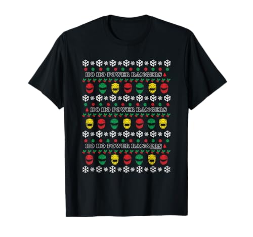 Power Rangers Christmas Pattern Ho-Ho T-Shirt