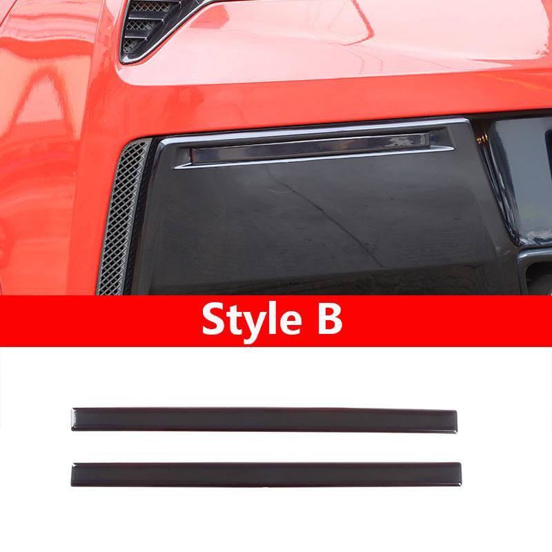 For Chevy Corvette C7 2014- ABS Blackened Car Rear Tail Light Rear Fog Lamps Blackout Cover Trim Sticker Car Accessories Style B