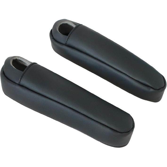 SecosAutoparts 2 Stück Ersatz Leder Mittelkonsole Sitz Armlehne Abdeckung Schwarz Kompatibel mit Infiniti QX56 2004 2005 2006 2007 2008 2009 2010