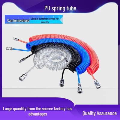 PU Telescopic Spiral Spring Air Hose 8x5mm with Connector for Air Compressor & Pump