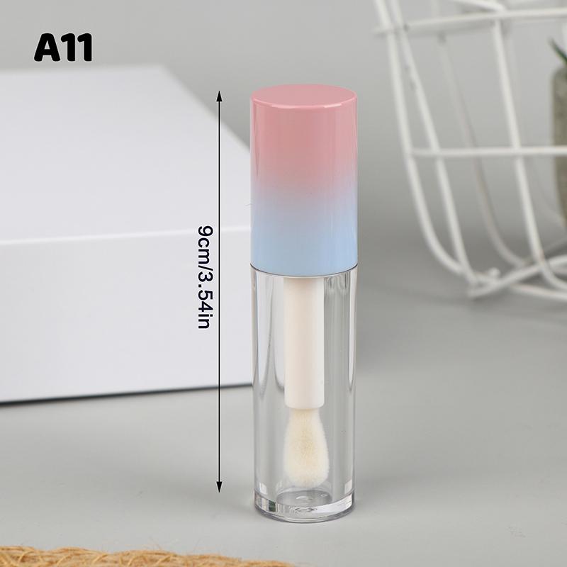 Refillable Lip Glaze Bottle with Keychain – Empty Gradient Tube for Liquid Lip Gloss or Samples