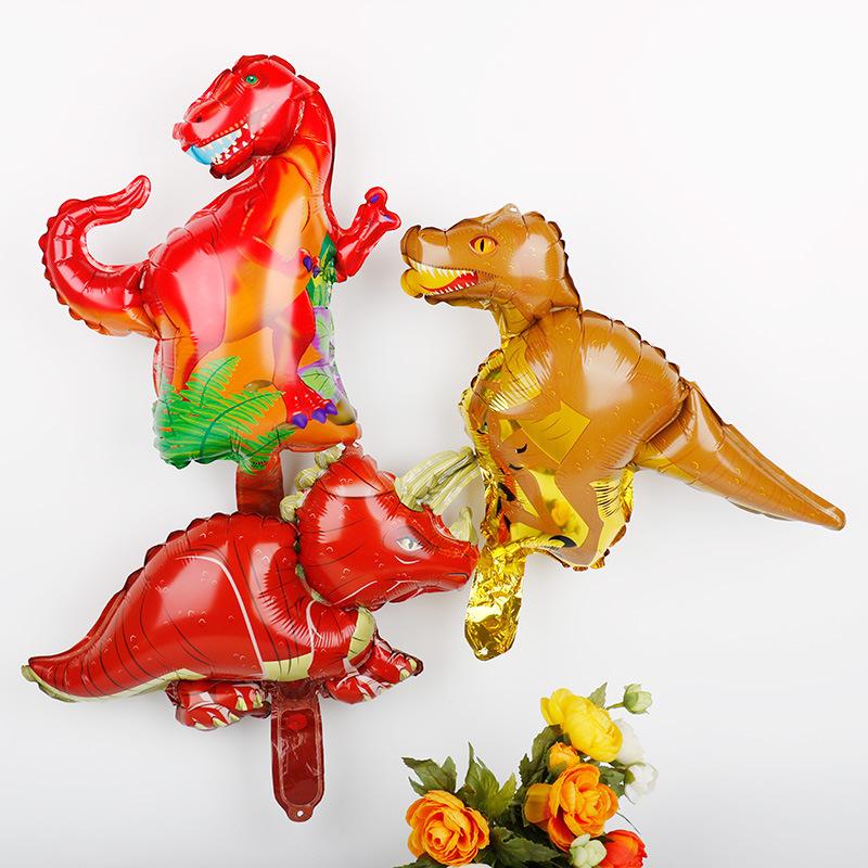 7 Stück Mini-Dinosaurier-Ballons Kleine Cartoon-Tyrannosaurus rex Triceratops Schnelle Raptoren Triceratops Kindergeburtstagsspielzeug Dekoration