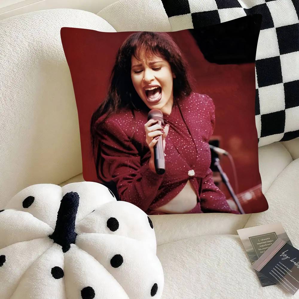 Singer Selena Quintanilla Pillow Case Fashion Square Pillowcase Bedroom Sofa Room Ins Decoration Leisure