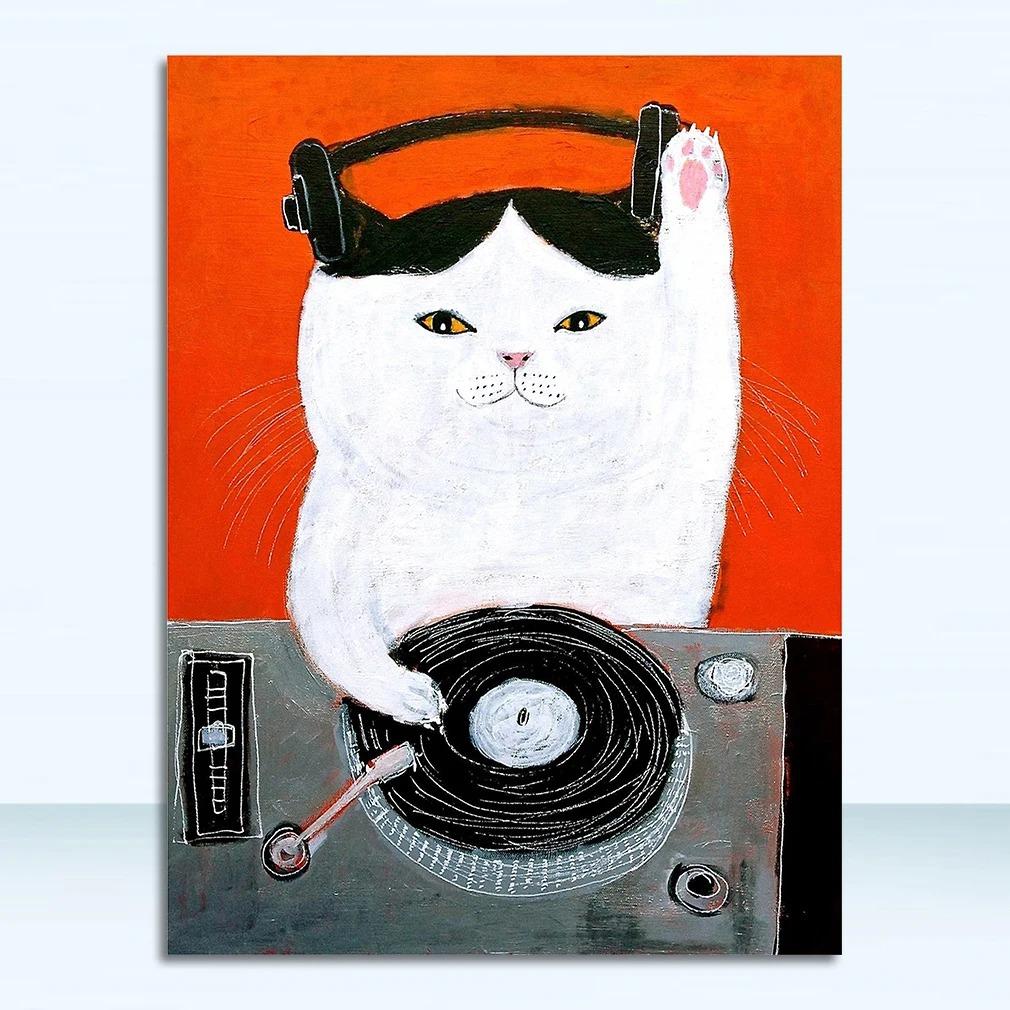 Wall Art Pictures For Living Room Kid's Bedroom Nursery Cuadros Home Decor Cartoon Cat Posters And Prints Canvas Oil Painting