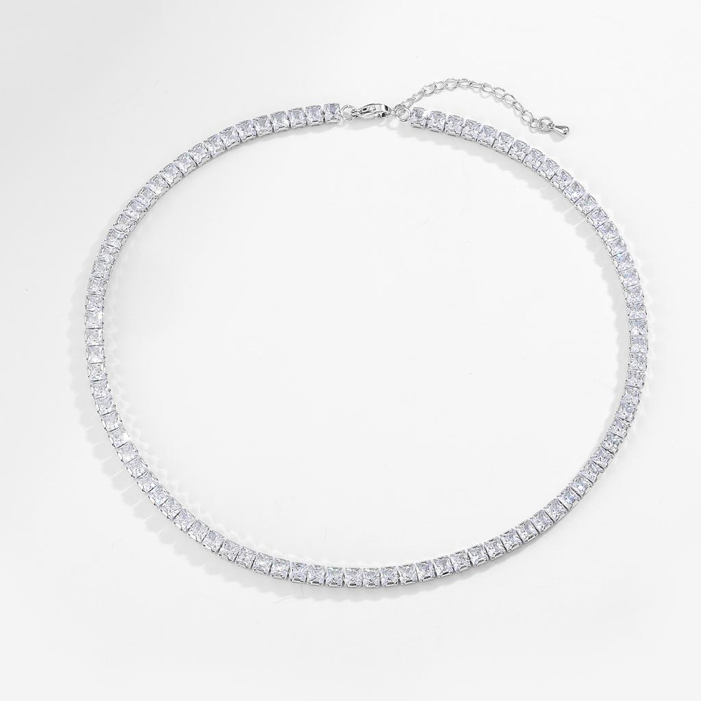 18K Vergoldetes Messing Zirkonia Teenie Halskette Armband, Promotion Beat Lady Luxus Bling Zirkonia Choker, Iced Out 3A Zirkon 4MM Halskette