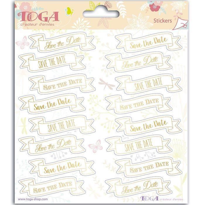 Stickers Mariage Save the date - 15 x 15 cm