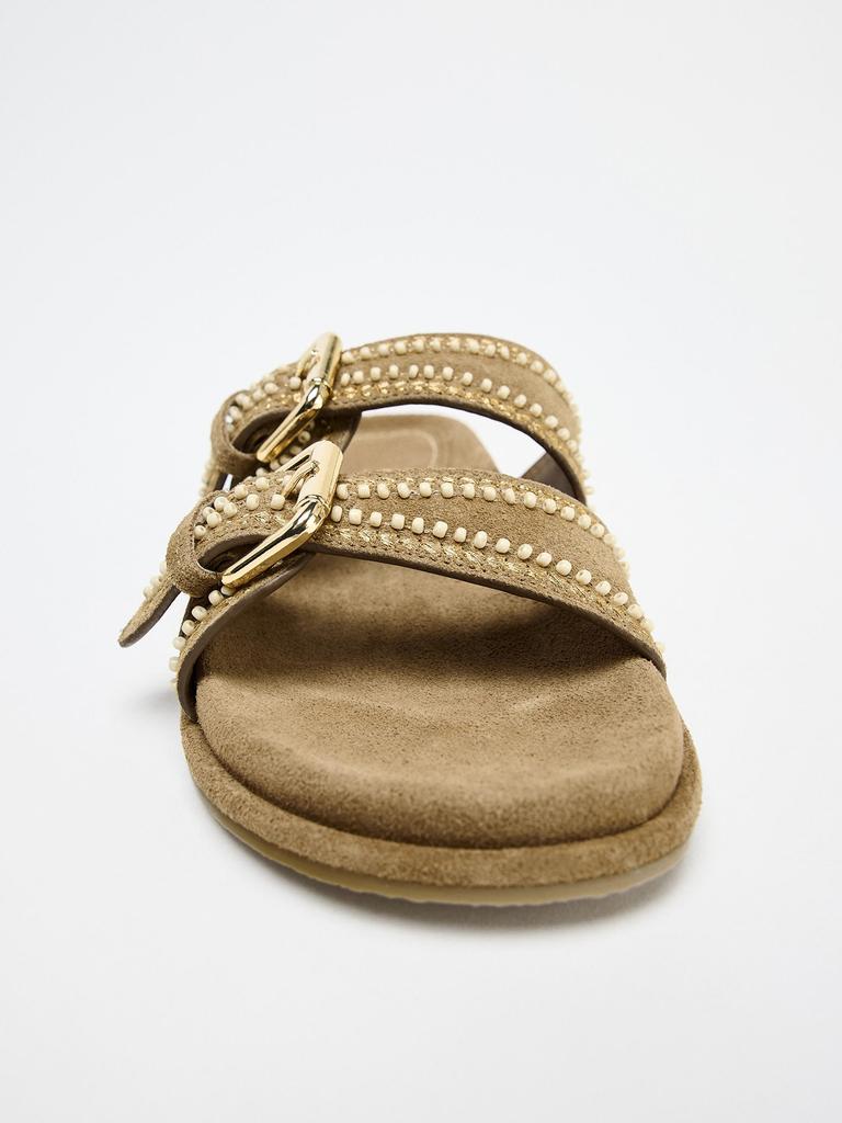 Fashion 2025 Summer New Open Toe Women's Slippers Outdoor Platform rivet Buckle Flat with Sandals Hot Sale Daily Casual Slippers Zapatos