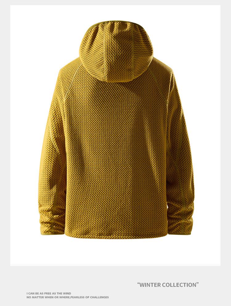 Unisex Bataan Wave Half-Zip Fleece Sweatshirt: Outdoor Warm Long Sleeve Top
