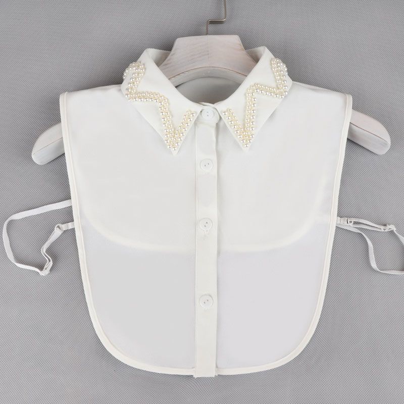 Μόδα Χρώμα Καραμέλας Λευκό Ψεύτικος Γιακάς Πουκάμισο Γυναικείο Ψεύτικος Γιακάς Μισό Πουκάμισο Μπλούζα Ψεύτικος Γιακάς Γυναικείο Πουλόβερ Πουκάμισο Αποσπώμενοι Γιακάδες