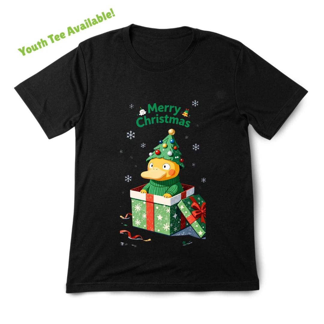 

Holiday Kids Tee,Cotton Christmas Shirt Psyduck Graphic Friend Hangout Outfit 140