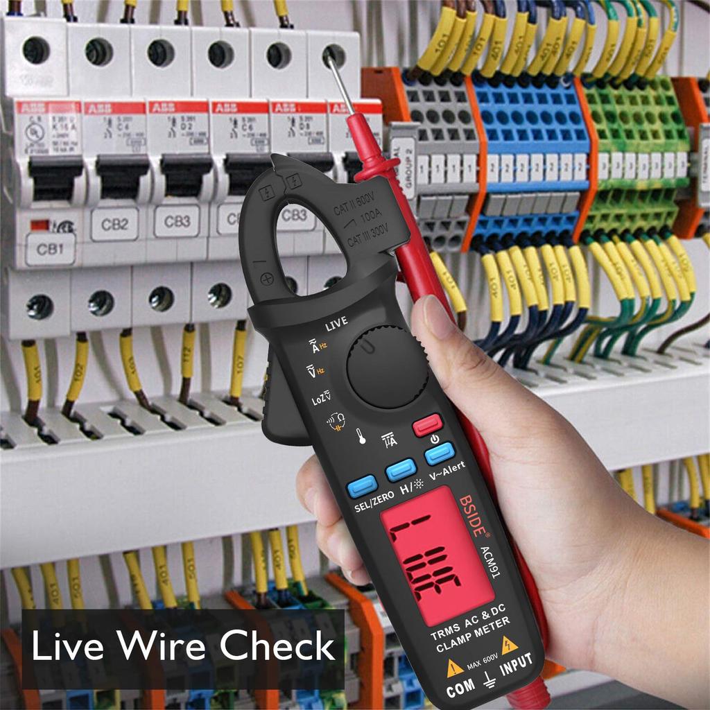 BSIDE DC Current Clamp Meter 1mA Resolution True RMS Auto-Ranging 6000 Count Tester Voltage Current Resistance Frequency Temperature Capacitance Meter